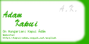 adam kapui business card